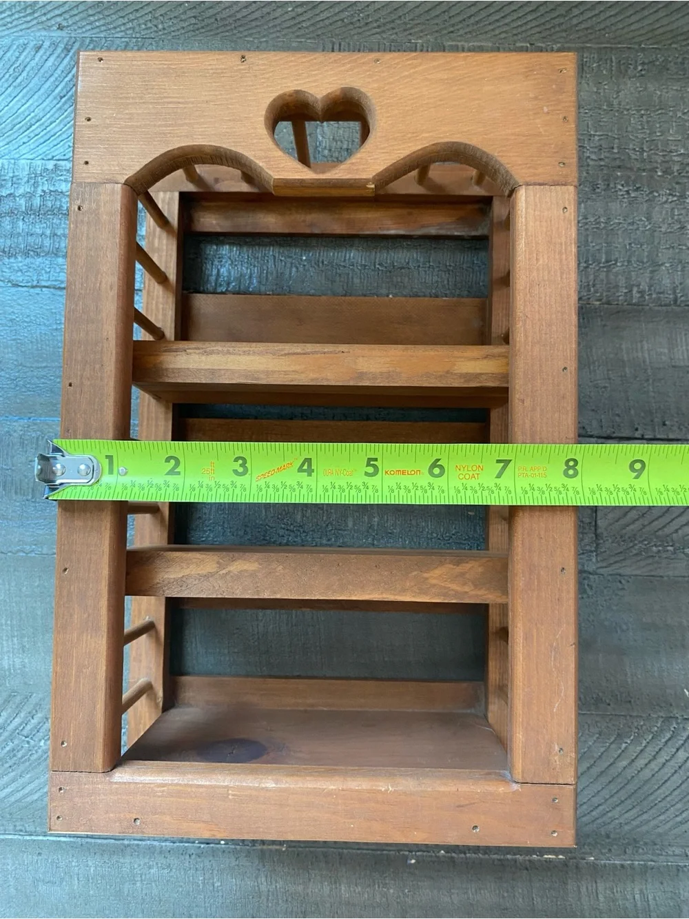 Vintage Wood Heart Cut Out Two Tier Cirio/Trinket Shelf Cottagecore Decor